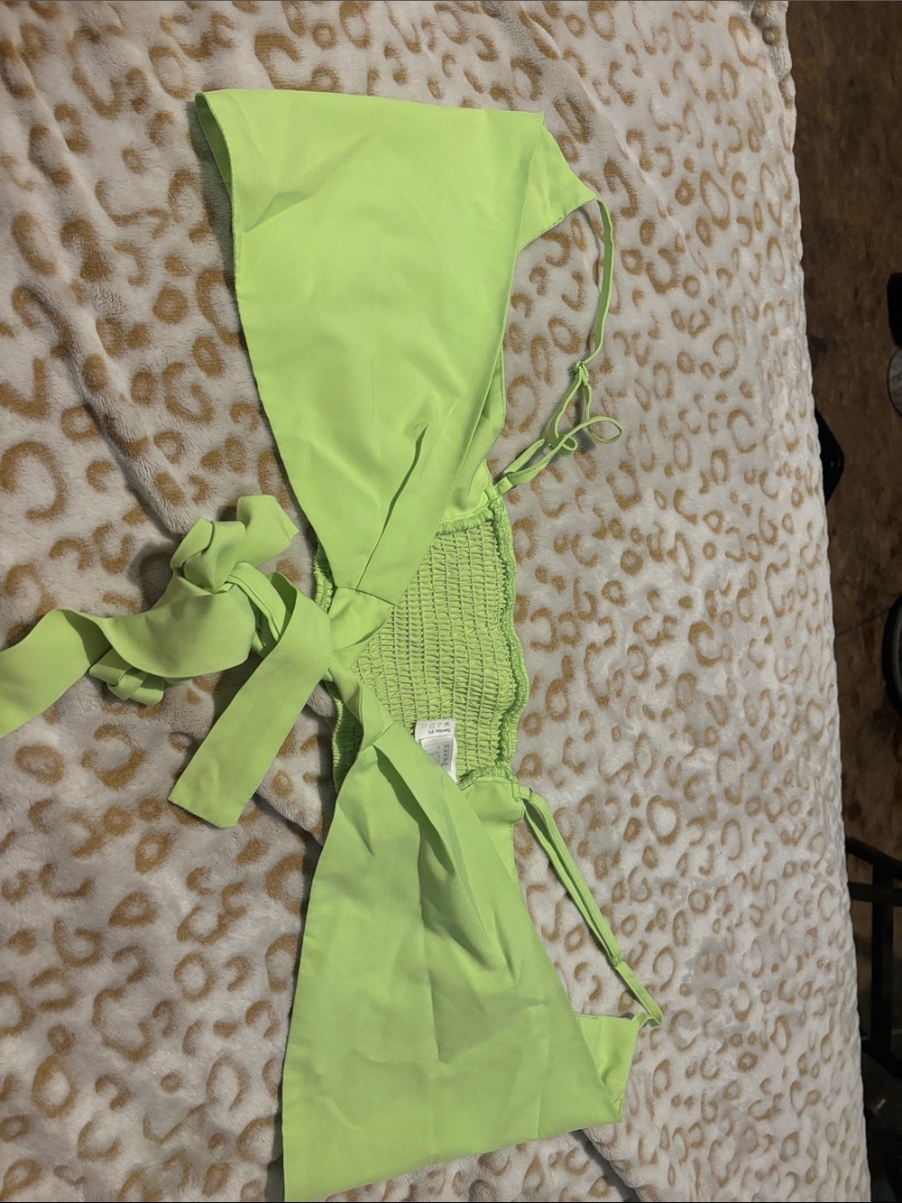 Neon Lime Tie-Back Crop Top